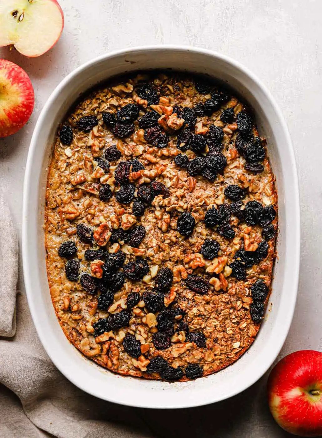 Baked Oatmeal plus Apples, Raisins & Walnuts
