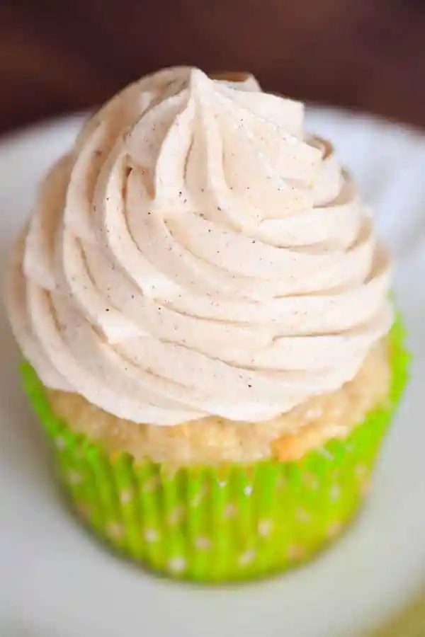 Apple Cupcakes, served with Cinnamon-Cream Cheese Frosting