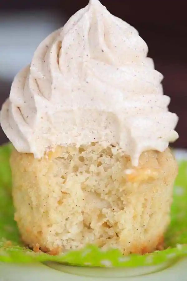 Apple Cupcakes, served with Cinnamon-Cream Cheese Frosting