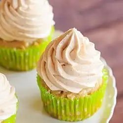 Apple Cupcakes, served with Cinnamon-Cream Cheese Frosting
