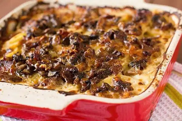 Bacon & Mushroom Potato Gratin