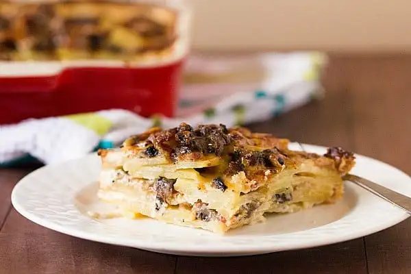 Bacon & Mushroom Potato Gratin