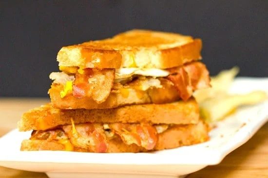 Bacon, Egg & Hash Brown Grilled Cheese Sandwich