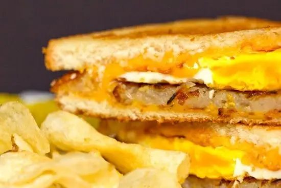 Bacon, Egg & Hash Brown Grilled Cheese Sandwich