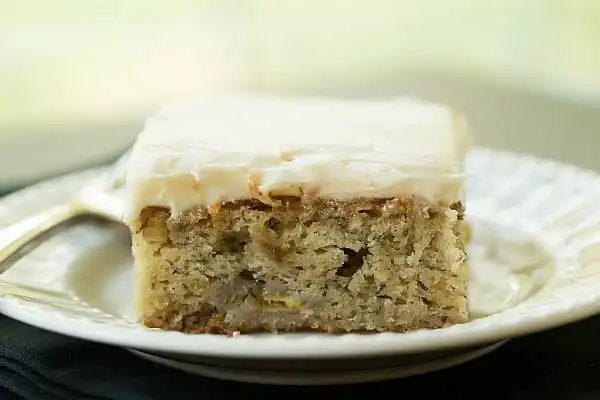 Banana Snack Cake with Cream Cheese Frosting by @Yawzu ::