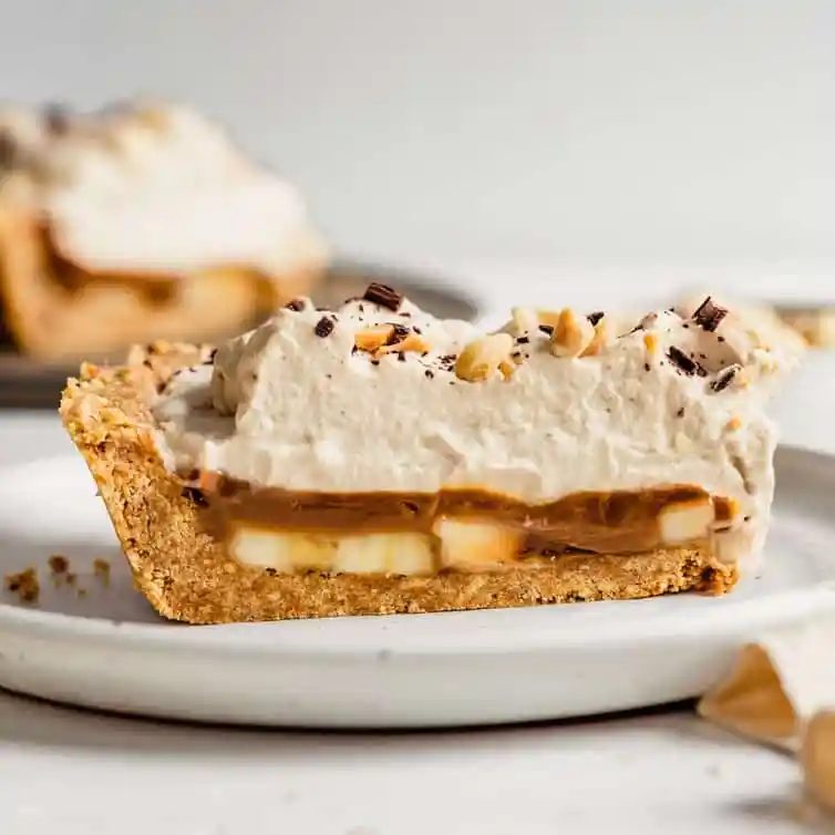 Straightforward Banoffee Pie, served with Coffee Whipped Cream