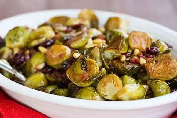 Brussels Sprouts plus Pancetta, Cranberries & Pine Nuts