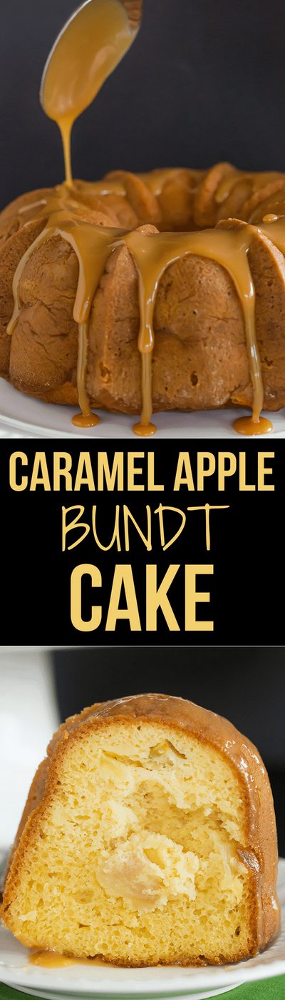 Caramel Apple Bundt Cake - A straightforward cake recipe baked up in a gorgeous Bundt pan, and topped with a reliable caramel glaze.