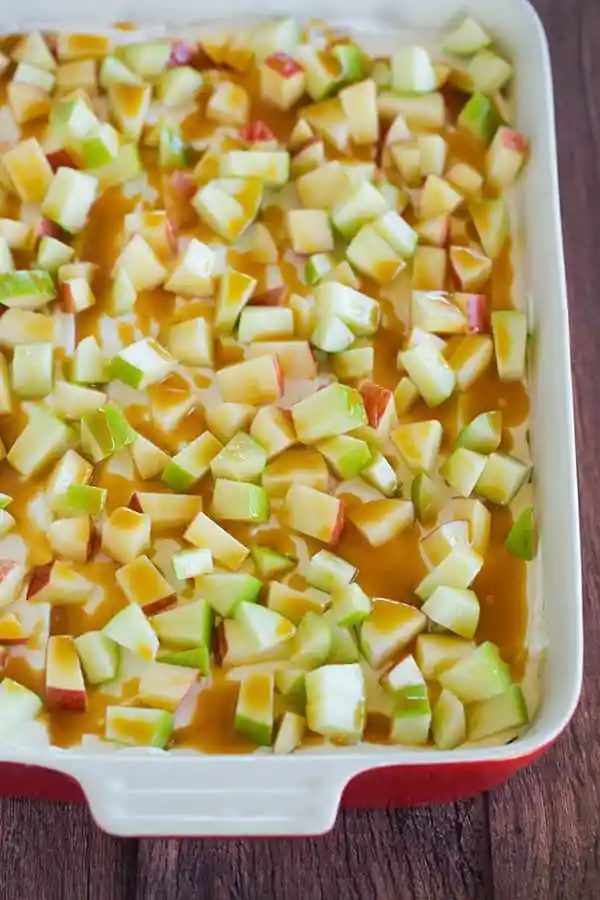 No-Bake Caramel Apple Pudding, served with Gingersnap Crust