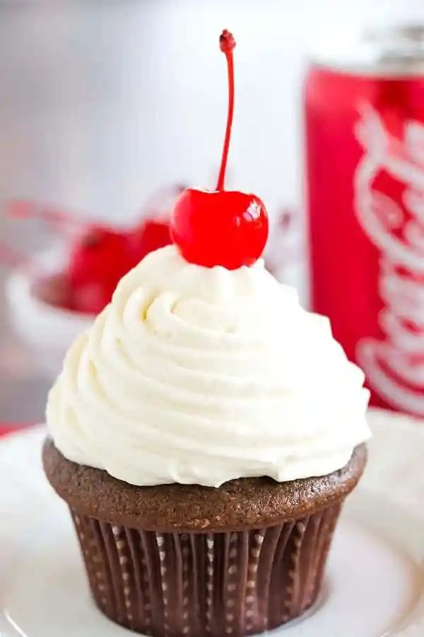 Cherry Coke Float Cupcakes
