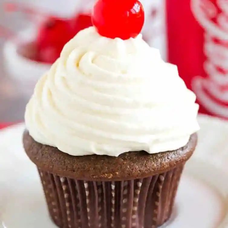 Cherry Coke Float Cupcakes