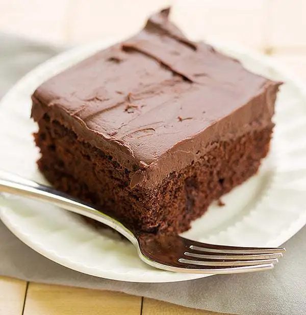 Chocolate Cake with Whipped Mocha Ganache Frosting |
