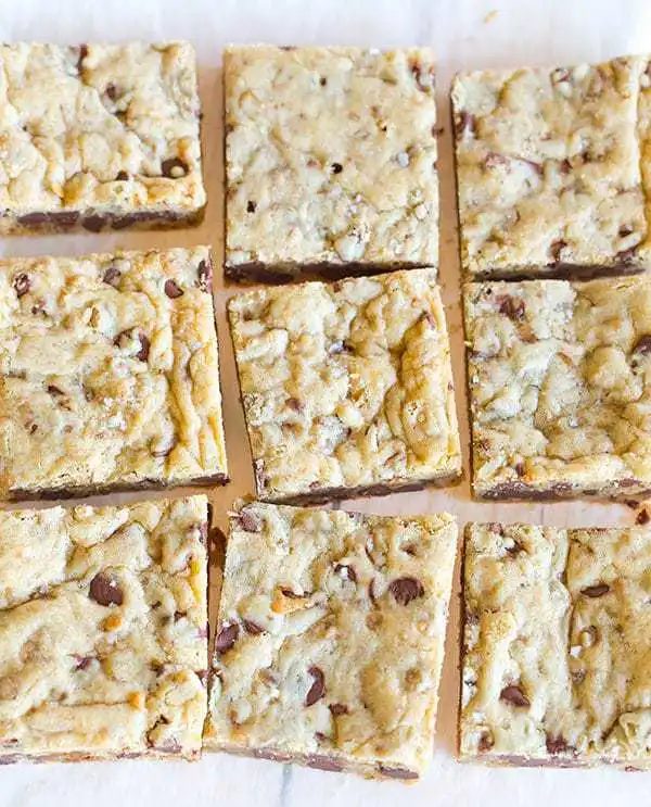 Salted Chocolate Chip and Toffee Blondies