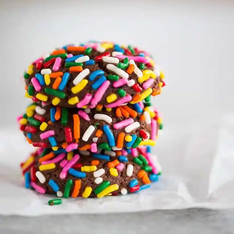 Chocolate Crinkle Sprinkle Cookies