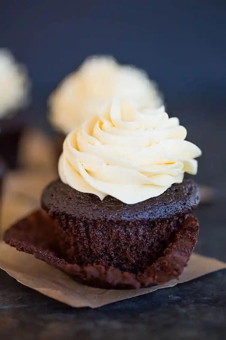 Chocolate Cupcakes plus Vanilla Frosting