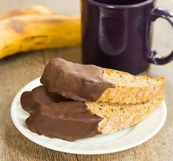 Chocolate-Dipped Banana Bread Biscotti