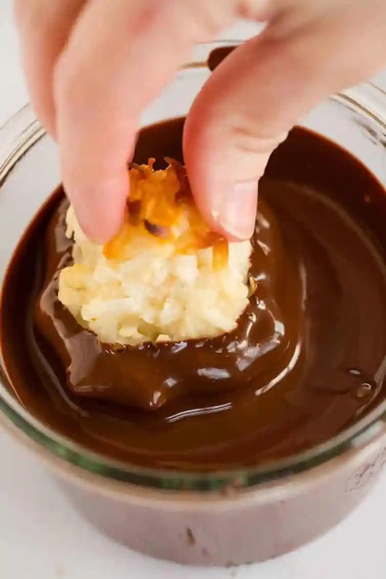 Coconut Macaroons - These chocolate-dipped coconut macaroons are so straightforward to mix and always a crowd favorite!