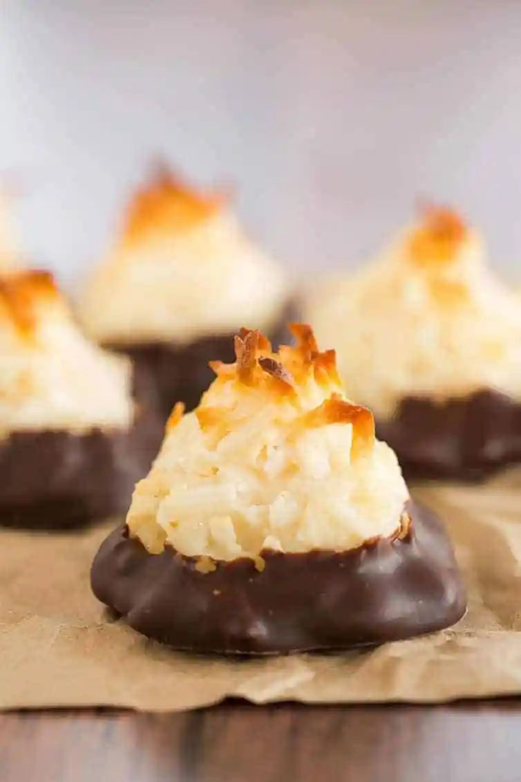 Coconut Macaroons - These chocolate-dipped coconut macaroons are so straightforward to mix and always a crowd favorite!