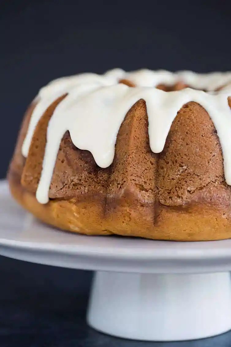 Cinnamon Coffee Cake, served with Cream Cheese Icing