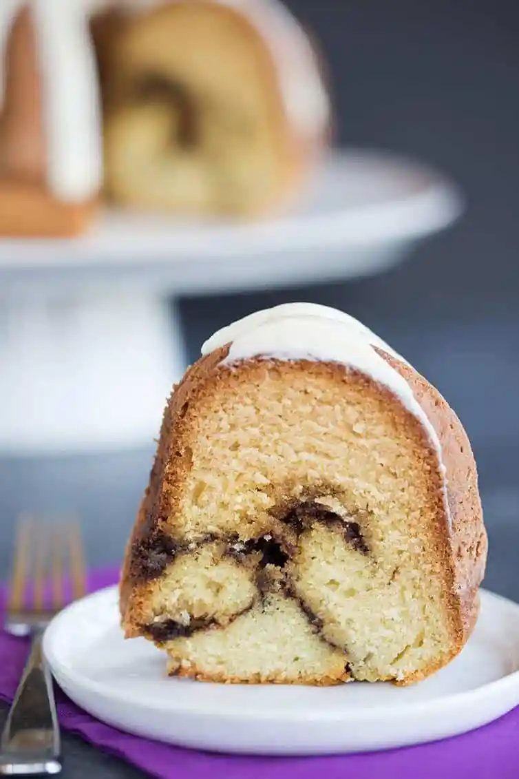 Cinnamon Coffee Cake, served with Cream Cheese Icing