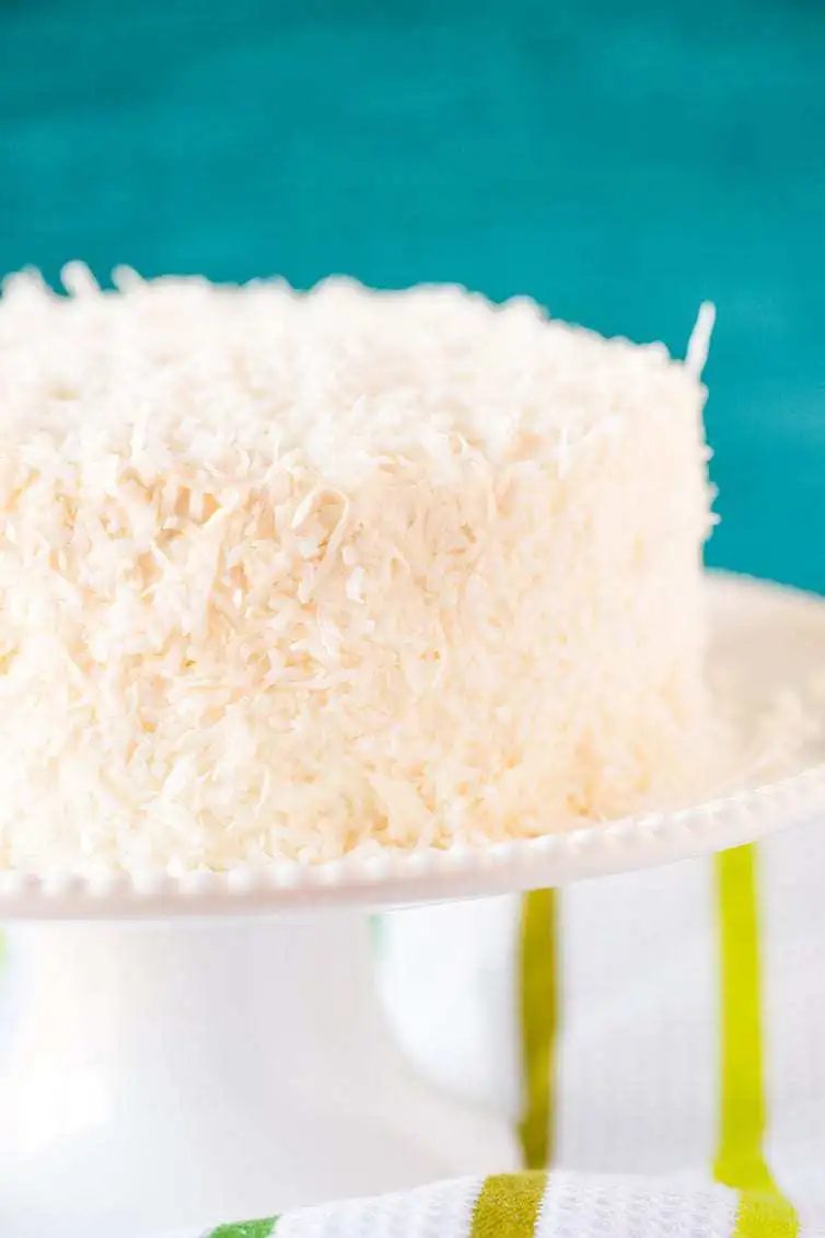 Coconut-Vanilla Bean Cake with Coconut Meringue Buttercream Frosting - A plush coconut-packed layer cake and that frosting is a DREAM!