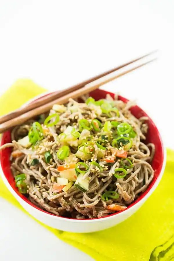 Cold Soba Noodle Salad plus Spicy Peanut Butter Dressing