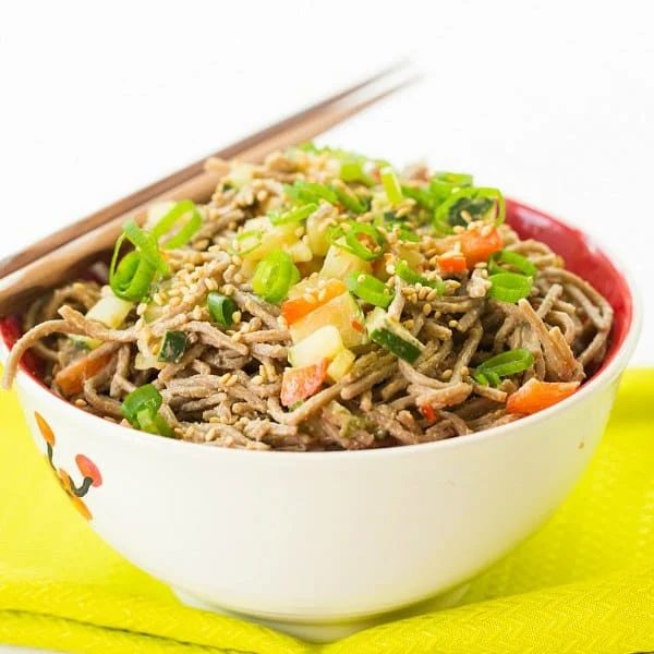 Cold Soba Noodle Salad plus Spicy Peanut Butter Dressing