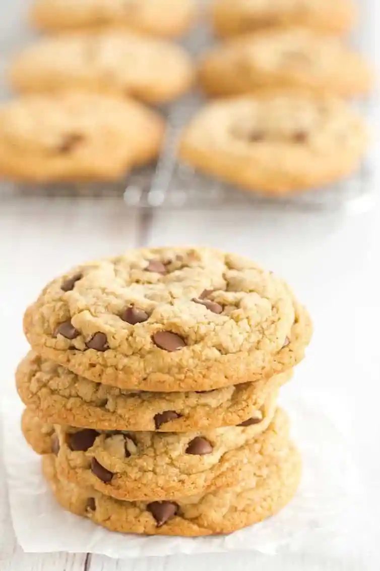 Cook's Illustrated Reliable Chocolate Chip Cookies are large, bakery-style chocolate chip cookies made with browned butter and dark brown sugar for a toffee-like flavor.
