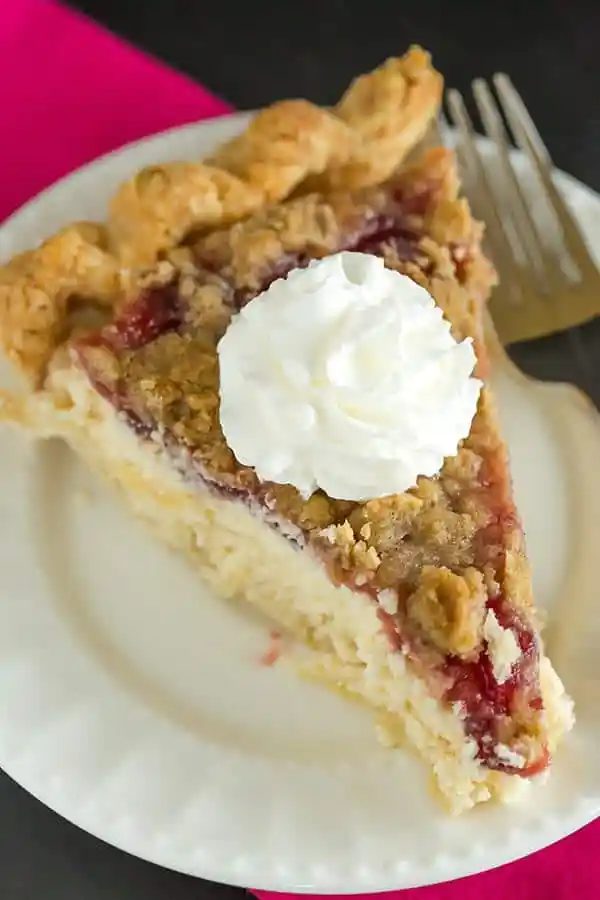 Cranberry Cheesecake Crumb Pie