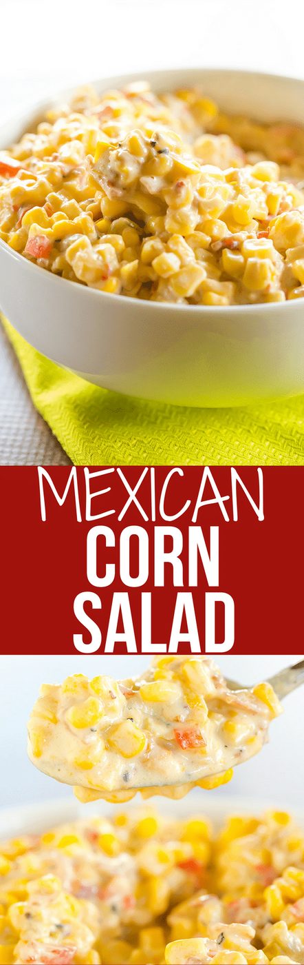 This creamy corn salad has Mexican flair, tons of flavor, and a big kick thanks to the addition of green chiles! A reliable side dish for summer parties!