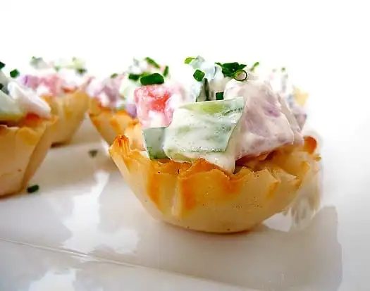 Cucumber-Tomato Bruschetta Appetizer