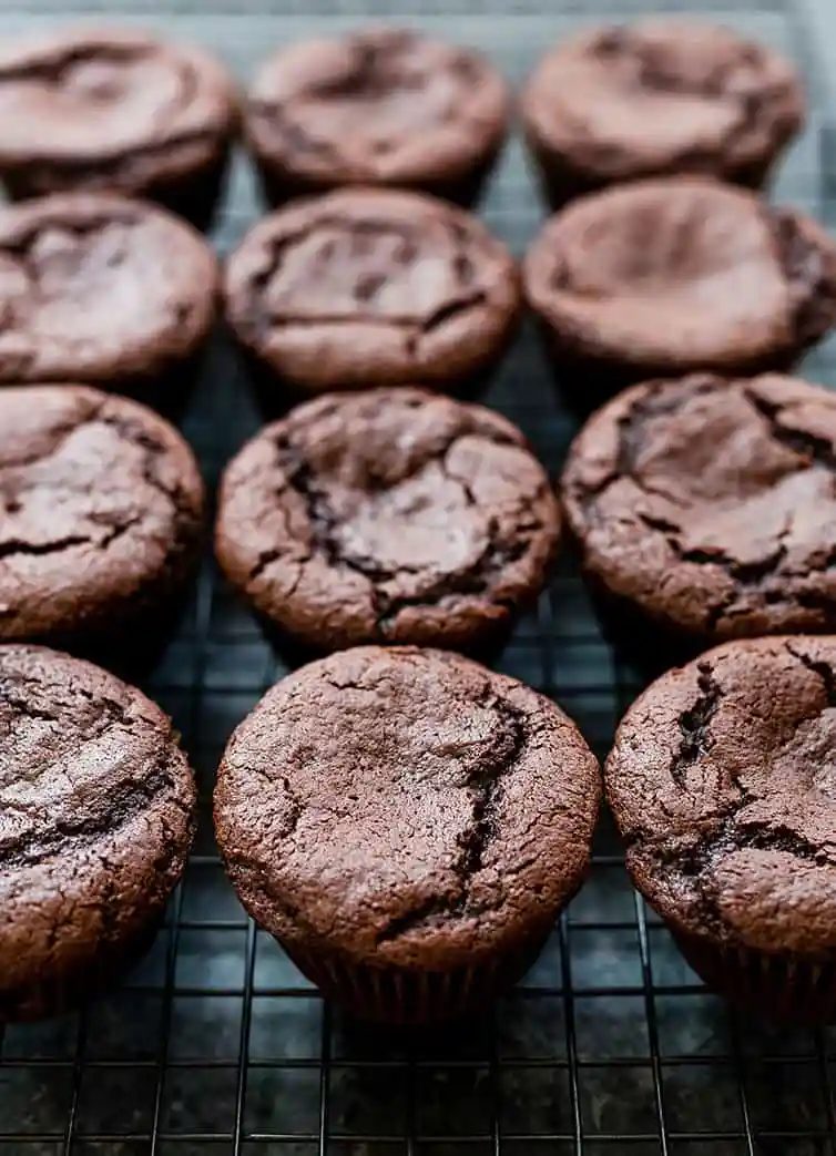 Dark Chocolate Cupcakes, served with Peanut Butter Frosting
