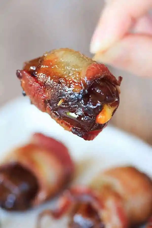 Cheesy Bacon-Wrapped Dates - straightforward and only THREE ingredients! |