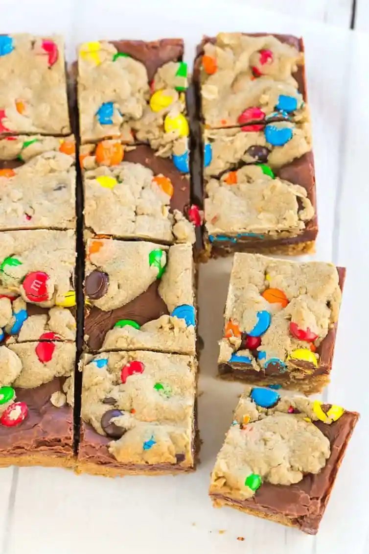 Fudge Ripple Monster Cookie Bars