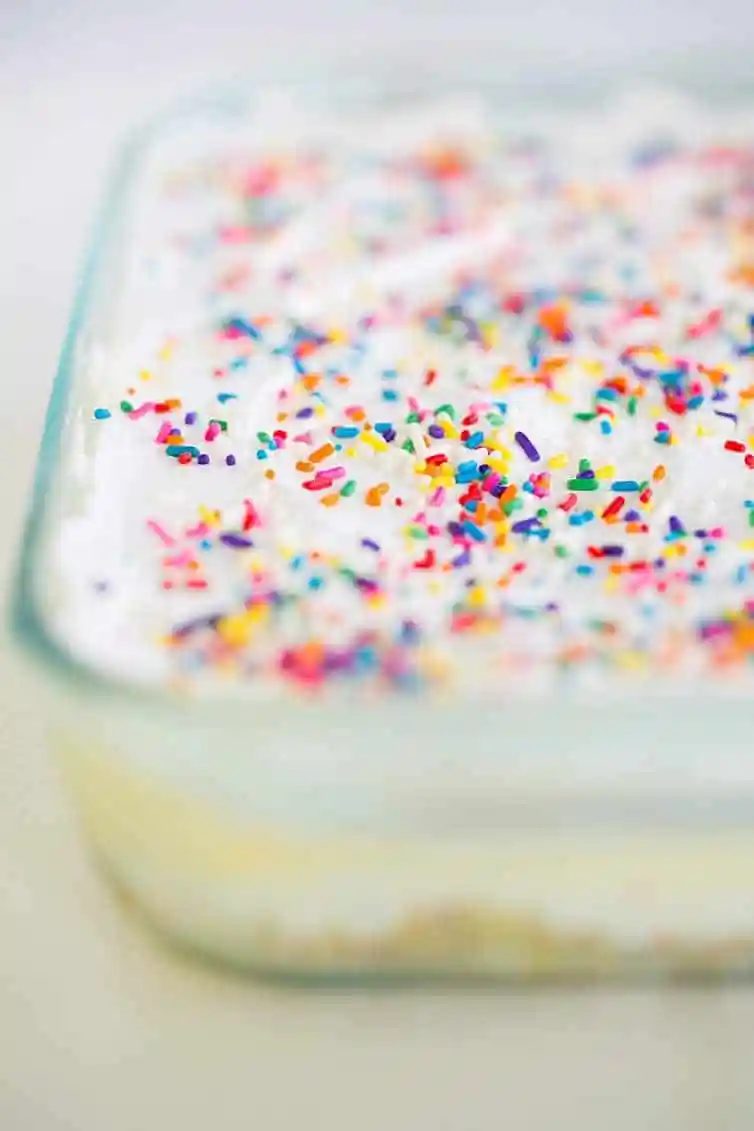 No Bake Funfetti Lush Dessert