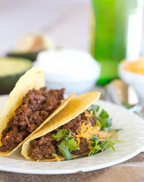 Ground Beef Tacos - A house standby seasoned ground beef for your taco fix! |