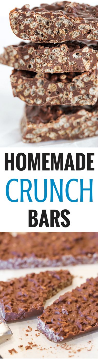 These from-scratch Crunch bars are SO straightforward and only require TWO ingredients!