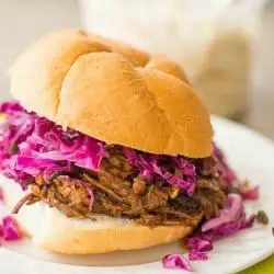 Slow Cooker Honey-Balsamic Pulled Pork plus Asian Slaw