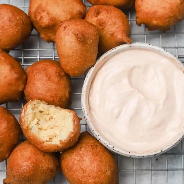 Hush Puppies plus Spicy Dipping Sauce