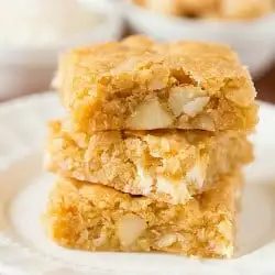 Macadamia Nut, Coconut & White Chocolate Blondies