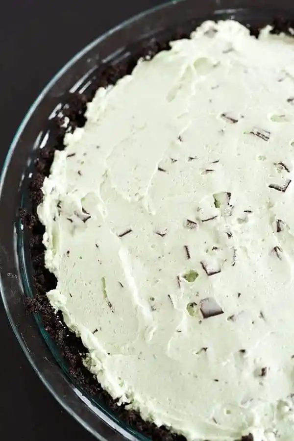 No-Bake Mint Chocolate Chip Pie