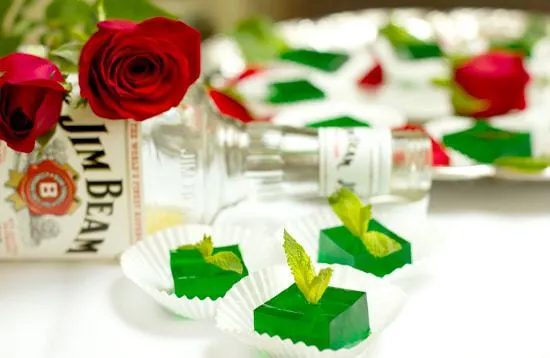 Mint Julep Jell-O Shots