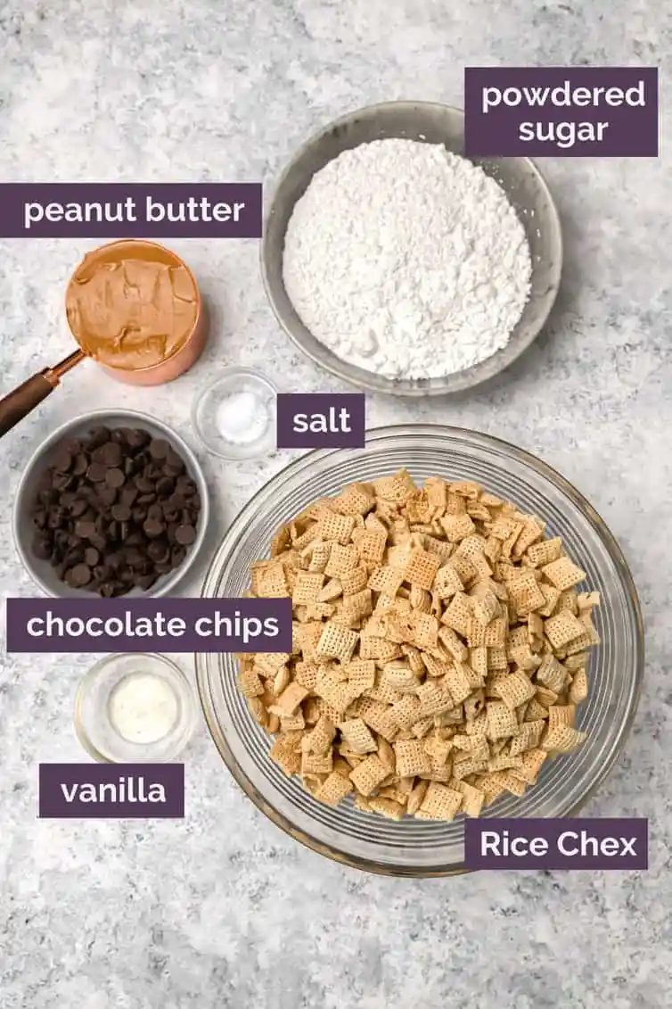 Ingredients prepped in bowls and labeled.