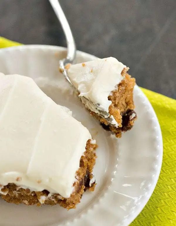 Oatmeal-Raisin Snack Cake plus Cream Cheese Frosting
