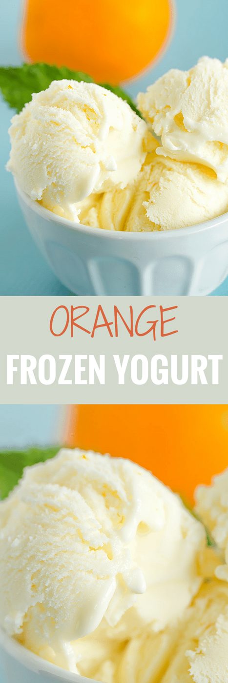 Orange Frozen Yogurt - SO straightforward, tastes just like an orange creamsicle and a great alternative to ice cream. What are you waiting for?!