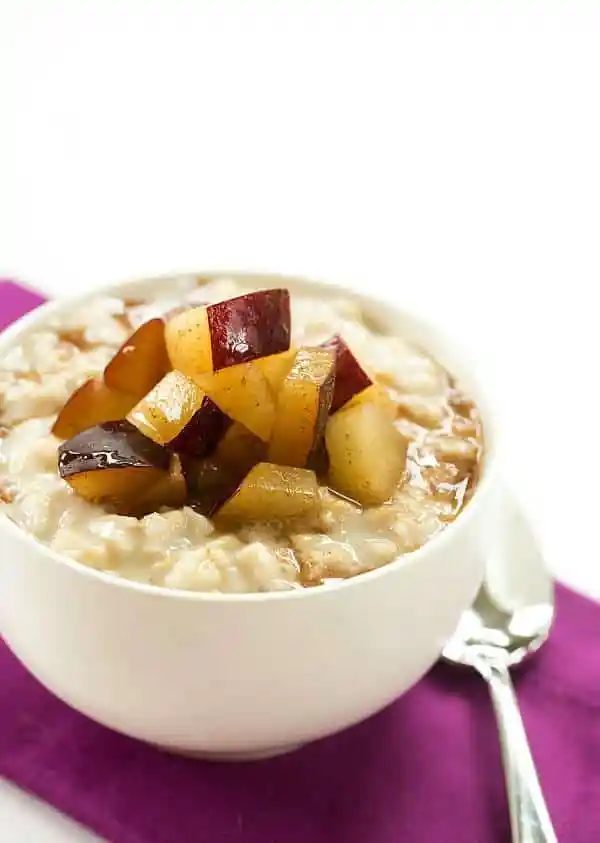 Overnight Chilled Plum-Oatmeal Pudding