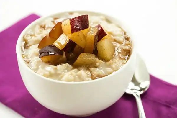 Overnight Chilled Plum-Oatmeal Pudding