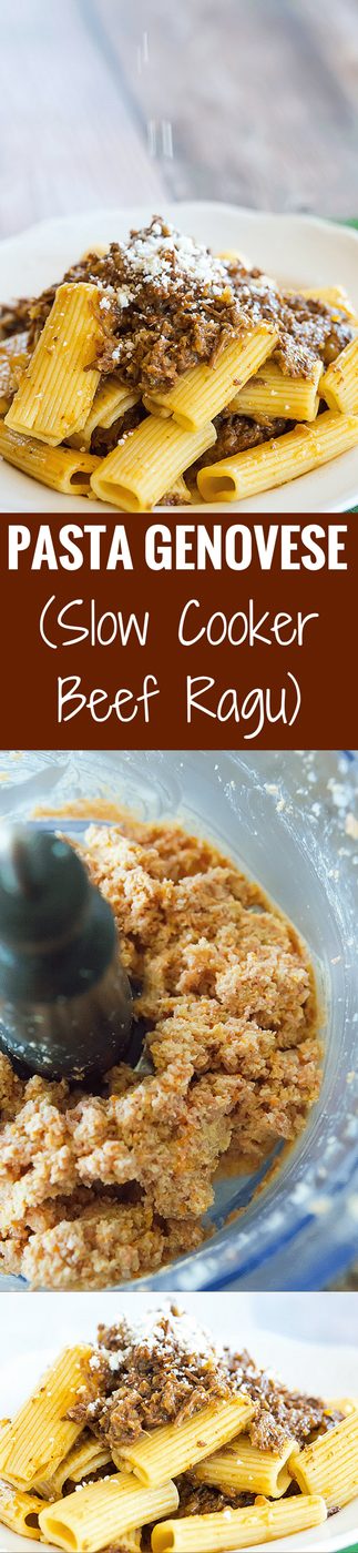 Pasta Genovese: This traditional Italian beef ragu is amped up with onions and made incredibly straightforward in a slow cooker. Reliable for Sunday dinner!