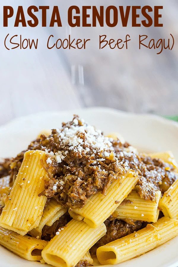 Pasta Genovese: This traditional Italian beef ragu is amped up with onions and made incredibly straightforward in a slow cooker. Reliable for Sunday dinner!