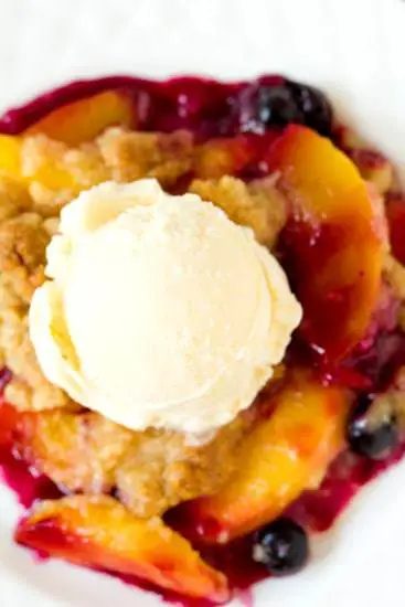 Peach and Blueberry Crumble